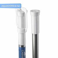 Карниз хромированный, в ванную комнату 140 х 260 см, без колец из нерж. стали